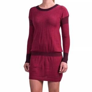 Smartwool sweater dress small S red long sleeve sweater merino wool hiking
